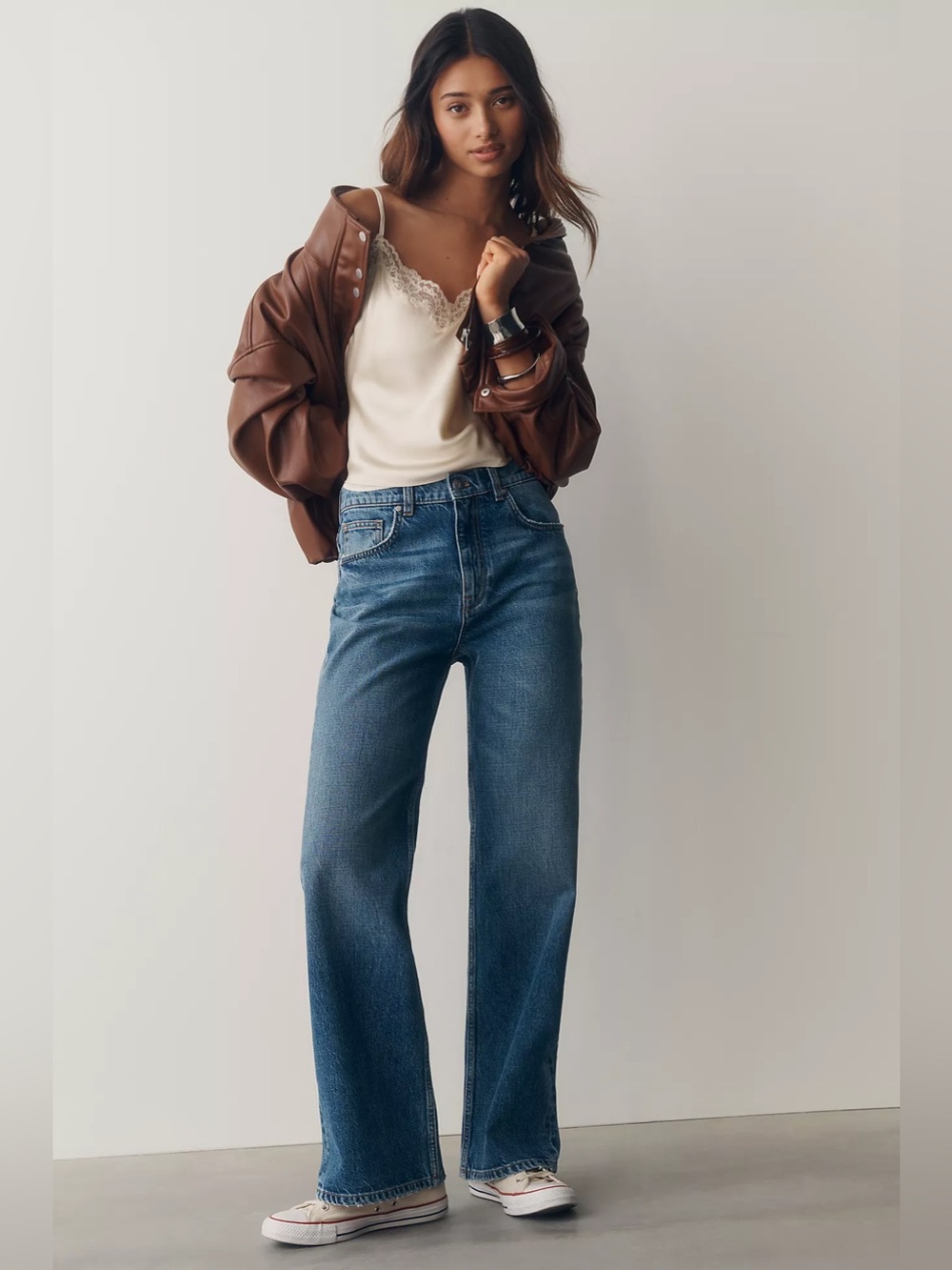 Anthropologie Pilcro High-Rise Bootleg Jeans 28 relaxed fit wide leg blue baggy
